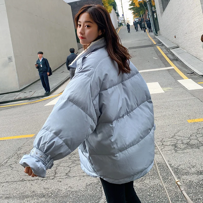

2019 Winter New Style Stand Collar Yellow Cotton Coat Student Short Thick Loose-Fit down Coat Small Cotton Overcoat