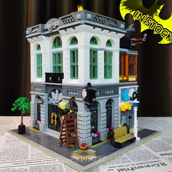 

10251 IN STOCK Creator Brick Bank 15001 84001 2413Pcs Street View Model Building Blocks Bricks Education Toys