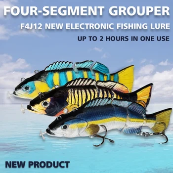 

Electric Lure Wobblers For Fishing 4-Segement Swimbait USB Rechargeable Lures Crankbait Flashing LED Light Fishing Lure