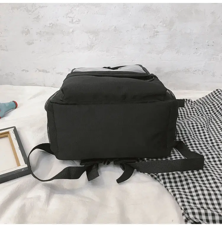Bolsa de Escola Mochilas para a Menina Transparente para Meninas do Sexo Mochila Clara Crianças Bolsas Adolescente Preto Moda Portátil Mulher Feminino 27 adolescente preto moda portátil mulher mochilas para