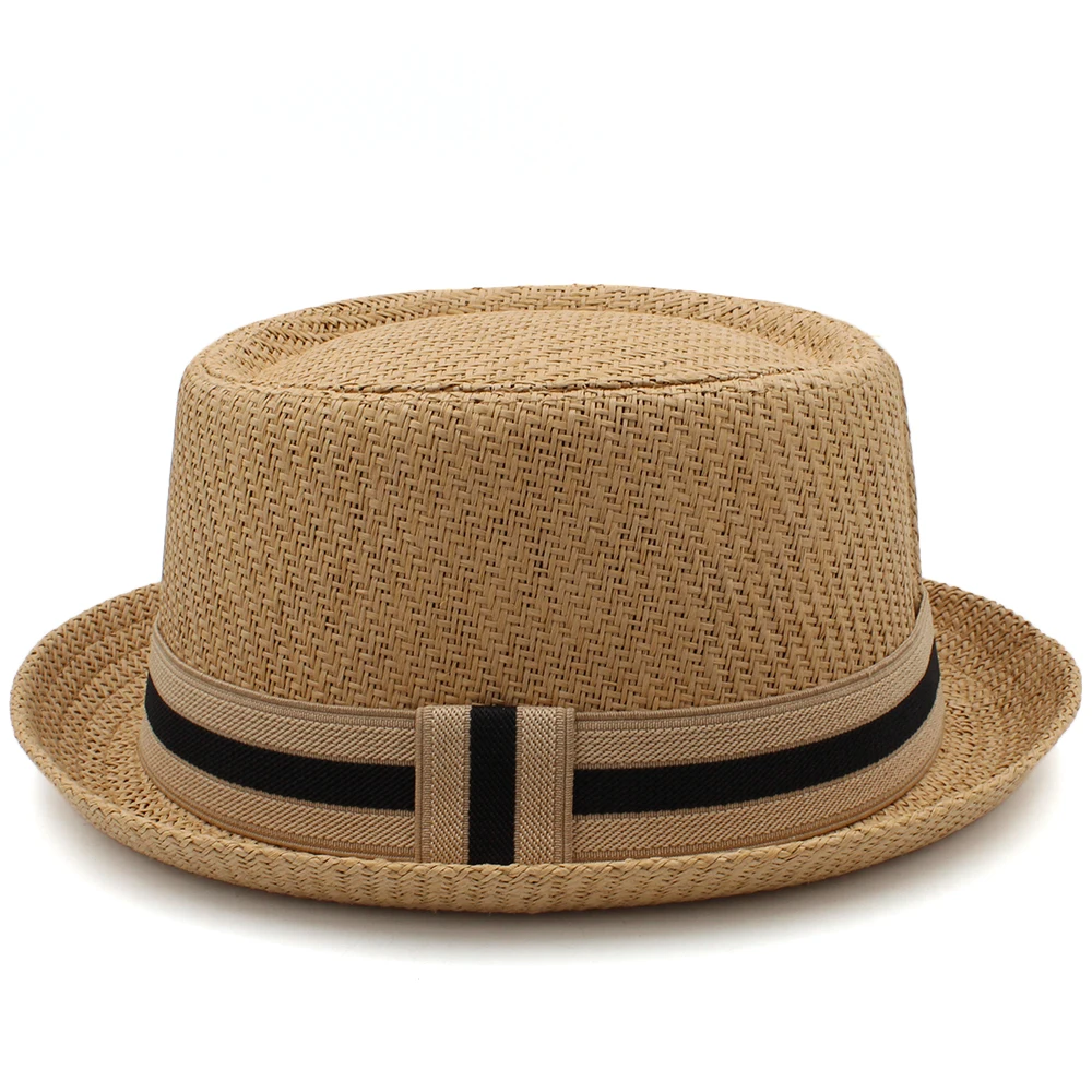 Classic Straw Pork Pie Hats for Men and Women - Summer Fedora Trilby Sunhats 4 H0c18105d857e42e8b8043d09329a507d4