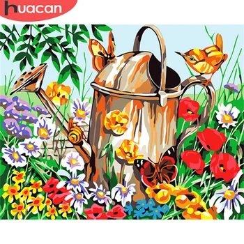 

HUACAN Paint By Number Flower DIY Pictures By Numbers Scenery Kits Hand Painted Painting Art Drawing On Canvas Gift Home Decor
