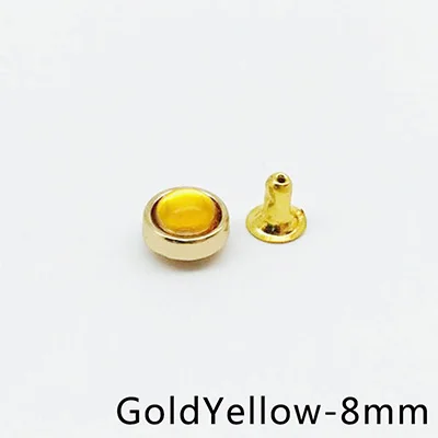 GoldYellow-8mm Meetee 100/200 шт 8/10/12 мм Металлические жемчужные заклепки пряжки разноцветные бусы гвоздь заклепка кнопки «сделай сам», сумки с украшением пряжки запасные части - Цвет: GoldYellow-8mm