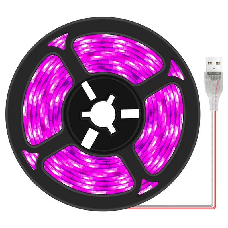Usb Led Grow Light 5M 3M Spettro Completo Dc5V Led Strip Phyto Lamp Plant Light Grow Per La Piantina Di Fiori Vegetali Grow Tent Box