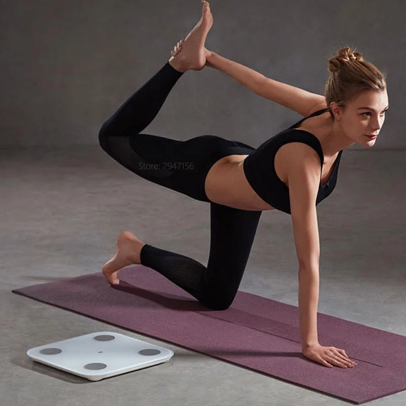 Продажа 100% оригинал, Xiaomi mi, смарт весы для жировых отложений, 2 mi fit, приложение, монитор композиции тела, светодиодный дисплей, скрытый и большой ковр...