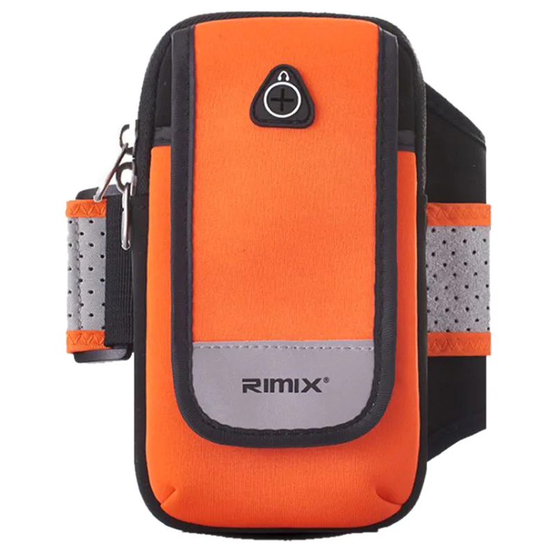 Orange Сумка для бега RIMIX, спортивная сумка для бега, сумка для руки, светоотражающая сумка для фитнеса, ремень для бега, сумка для мобильного телефона, чехол для фитнеса - Цвет: Orange