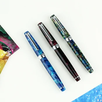

Fountain Pen ink Full Metal Clip Pens Moonman Delike New Moon Resin Fountain Pen Iridium Extra Fine Nib School Office Supplies