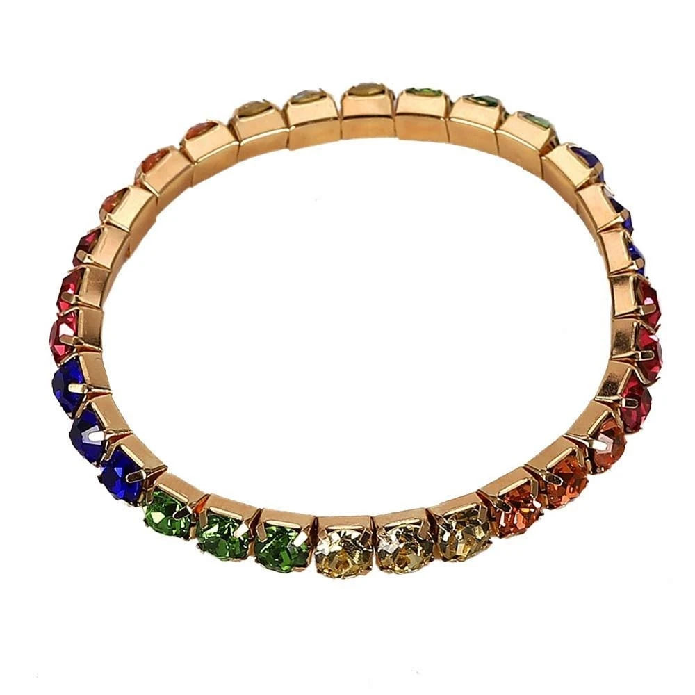 Модные Роскошные браслеты-шармы с кристаллами и геометрическими бусинами для женщин, винтажные аксессуары для свадебной вечеринки - Окраска металла: Multicolored 12