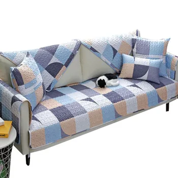 

Four Seasons Universal Cotton Sofa Towel Cover Cushion Couch Modern Non-slip Elastic Quilting Cushion Seat Covers Living Room