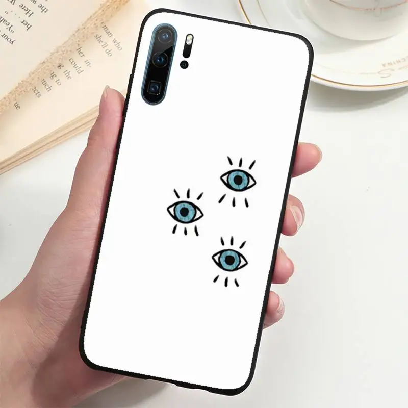 Mắt Xanh Dương Ác Mắt Ốp Lưng Điện Thoại Huawei P20 P30 P40 Lite Pro P Thông Minh 2019 Giao Phối 10 20 Lite pro Nova 5T huawei silicone case Cases For Huawei