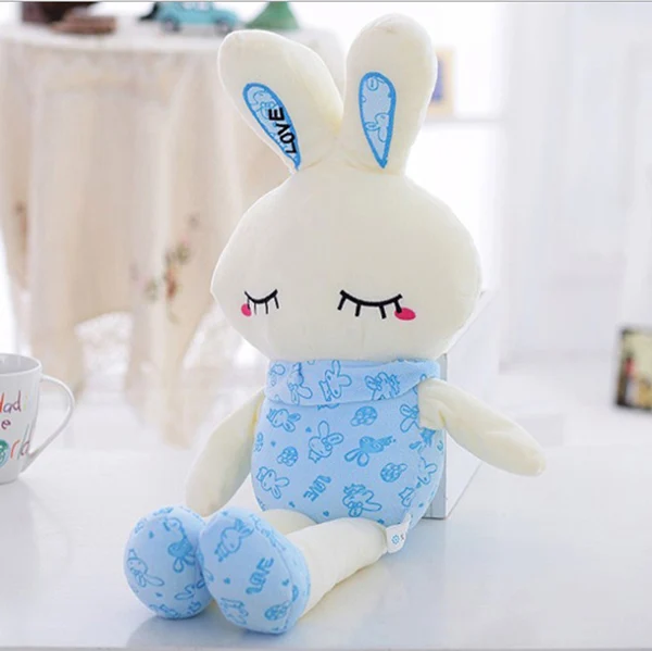 Синий 75CM Led Luminous Glowing Toy Light Up Plush Rabbit Doll Christmas New Year Birthday Gift For Kid Girlfriend Child WJ447 - Цвет: Синий