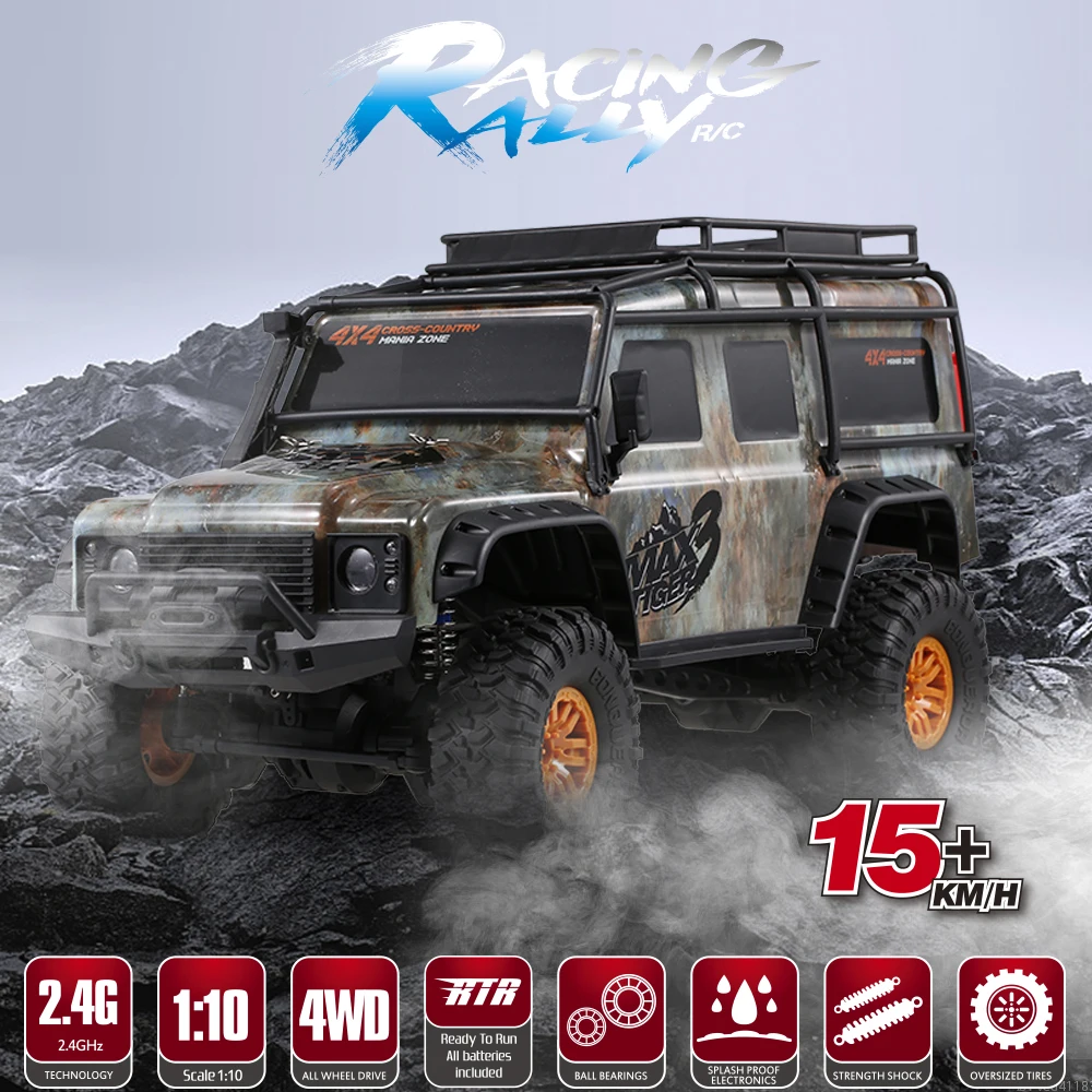 HB-ZP1002 Remote Control Car 1:10 RC Car Large Size Racing Vehicle 4WD RC Crawler 2.4G Off-Road Truck RC Car RTR