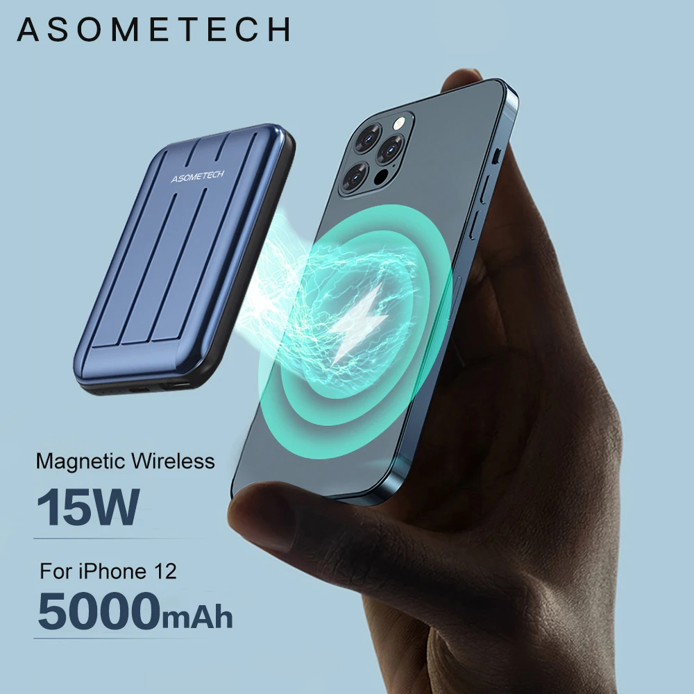 Магнитное Беспроводное зарядное устройство Power Bank 5000 мАч Powerbank PD USB C Быстрая зарядка внешняя батарея для iPhone