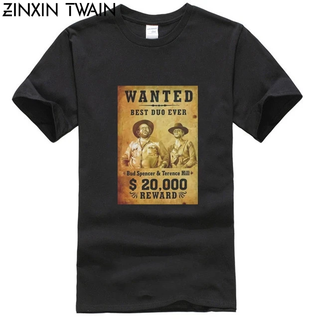 Terence Hill And Bud Spencer T Shirt Cool Men Tees T-Shirt Tops Funny Crew Neck | Мужская одежда