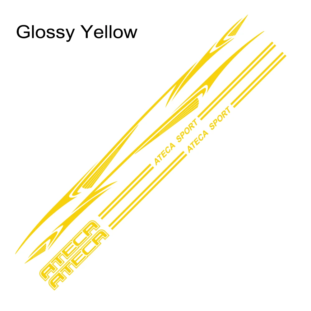 Glossy Yellow 2 шт. виниловая пленка для сиденья Ateca Arona, автомобильные наклейки, авто Стайлинг, тюнинг, спортивные декоративные наклейки, водостойкие тюнинговые автомобильные аксессуары - Название цвета: Glossy Yellow