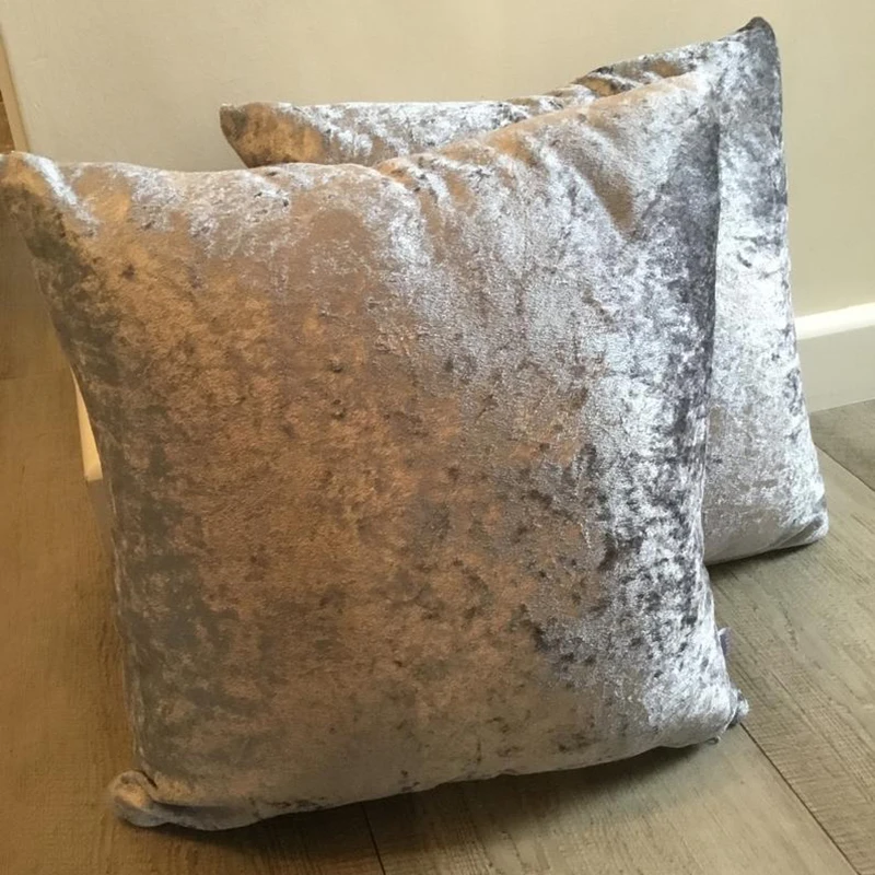 Velvet Cushion Cover Crushed Pillow Cover Grey Decorative Pillows Luxury Kussenhoes Nordic Home Decor