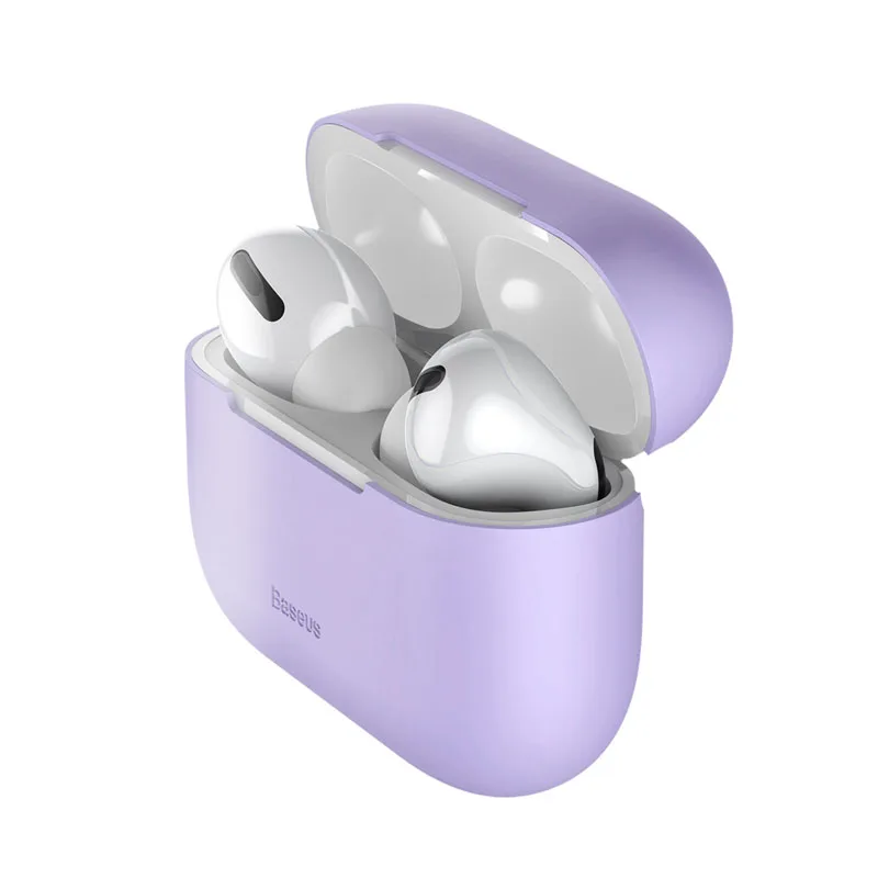 Силиконовый чехол Baseus для Airpods Pro, беспроводной Bluetooth чехол для наушников для Apple Airpods pro, чехол, наушники для Air Pod Pro - Цвет: Фиолетовый