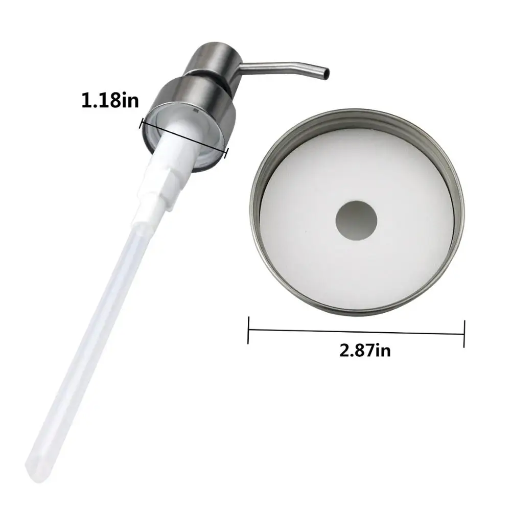 ONME Soap Dispenser Lids - Stainless Steel Mason Jar Soap Dispenser Bathroom Accessories 2 Pack Set ONME Soap Dispenser Lids - Stainless Steel Mason Jar Soap Dispenser Bathroom Accessories 2 Pack Set