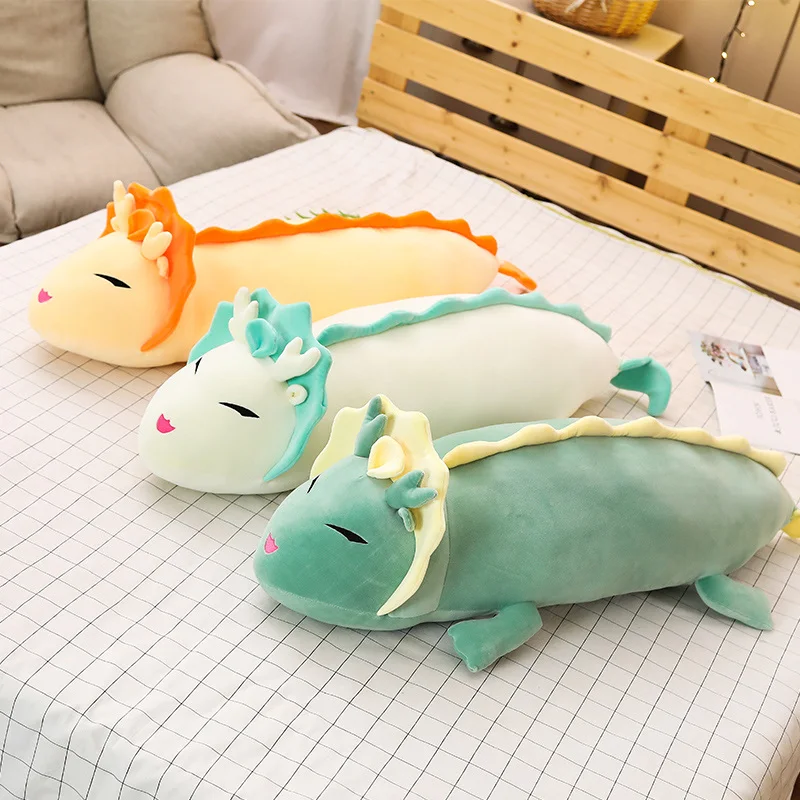 1 шт. 90-130 см милые белые плюшевые игрушки-Драконы мультфильм моделирование животных Лежа динозавр Подушка kawaii подарок на день рождения для детей