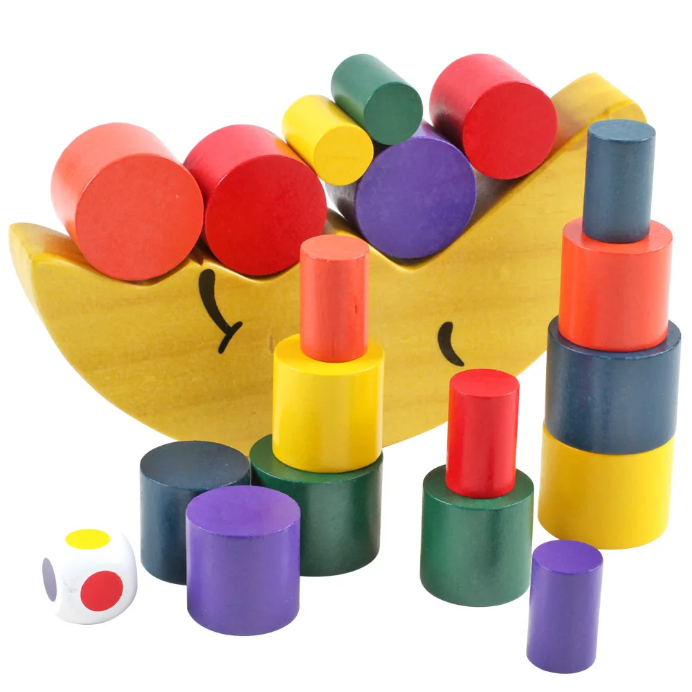 Детские деревянные игрушки, балансировка Луны, детские развивающие игрушки для детей, деревянные строительные блоки, Детские балансирующие деревянные игрушки - Цвет: as picture