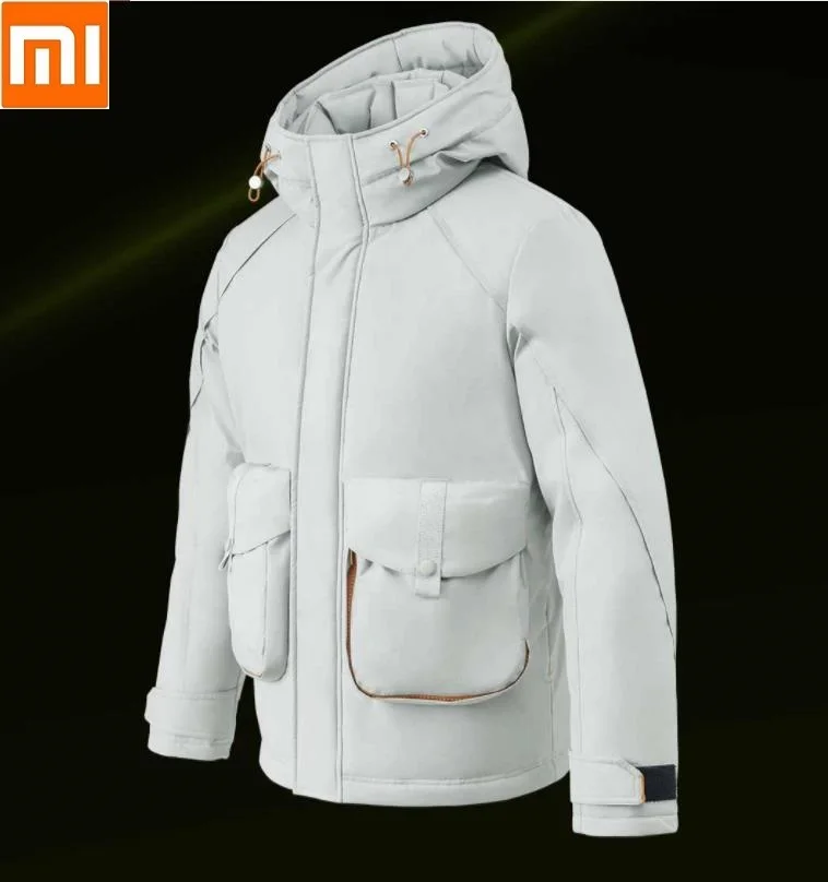 Xiaomi мужская повседневная куртка-пуховик водонепроницаемая ветрозащитная зимняя модная теплая верхняя одежда с капюшоном пальто ветровка