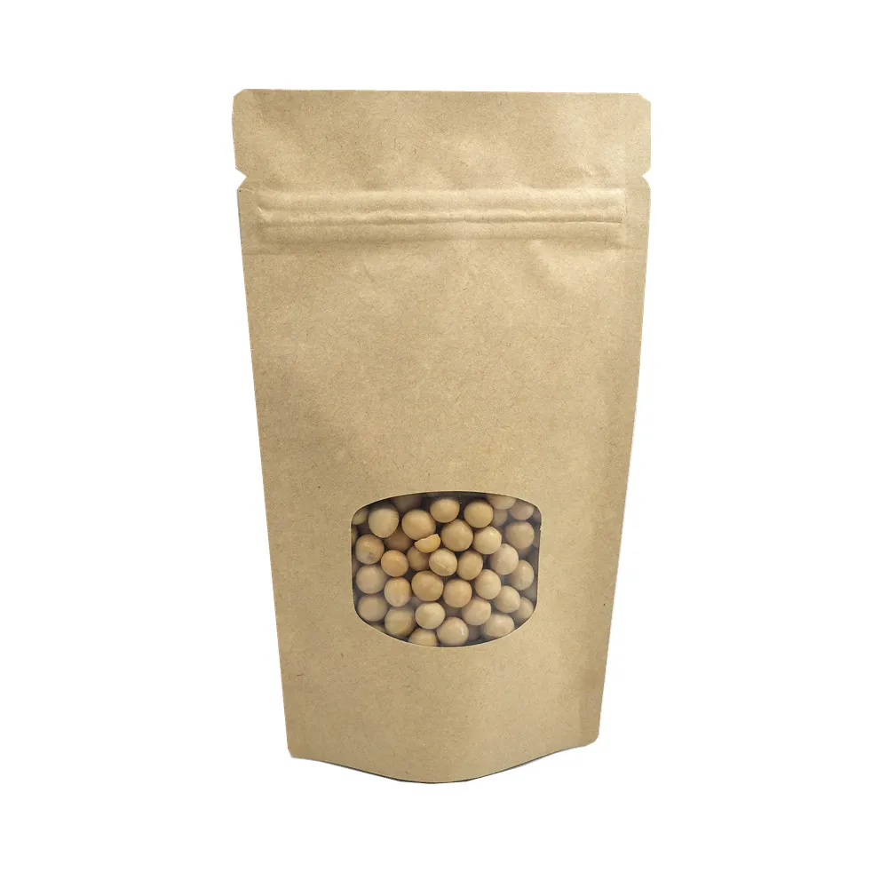 自立方窗牛皮纸铝箔袋 棕 B