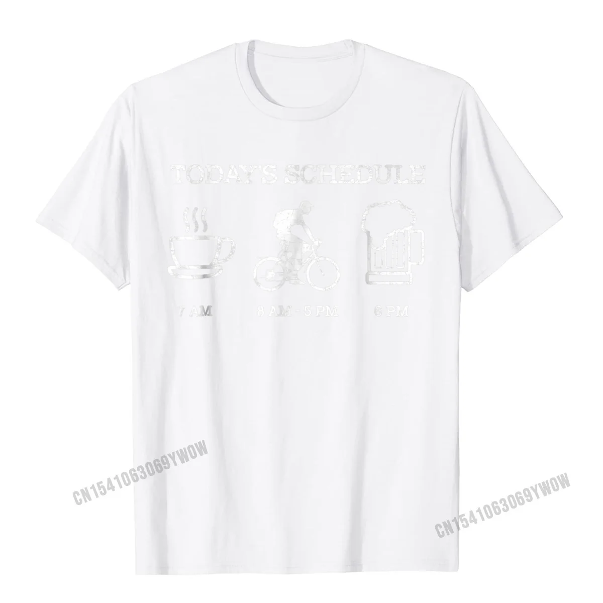 Crazy Tops Shirt Rife Round Collar Normal Short Sleeve Cotton Fabric Mens T-Shirt Family Tshirts Free Shipping Todays Schedule - Cycling Mountain Biking Bike T Shirt__986 white