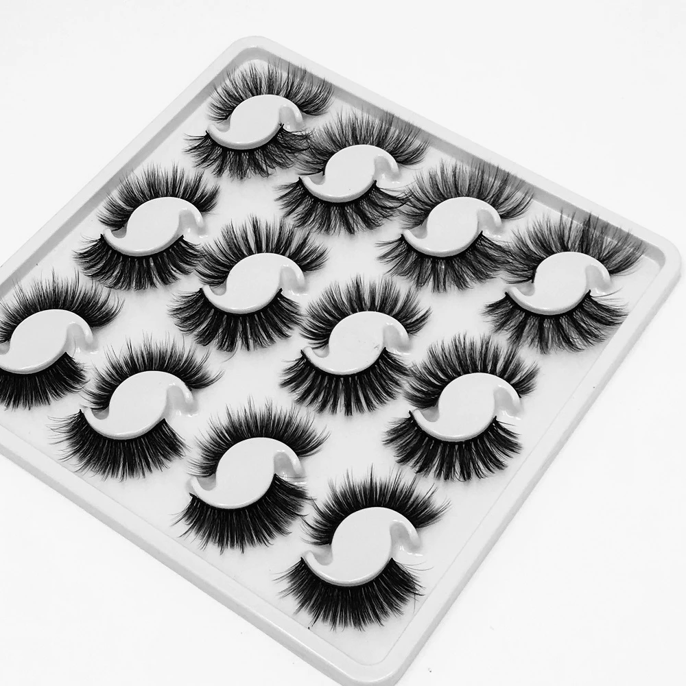 NEW 12 Pairs wholesale 3D natural mink eyelashes strip silk lashes new makeup eyelash extension false eyelashes for beauty