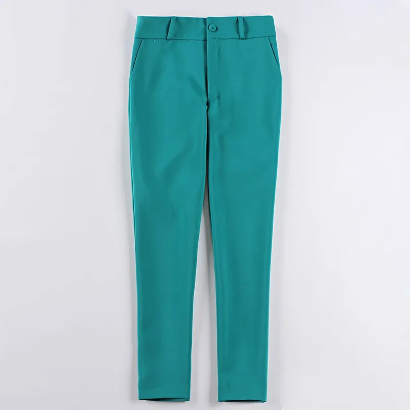 Professional women's suit pants two sets Autumn Slim Green Ms. Jacket Small Suit Female Office Workwear Female high quality