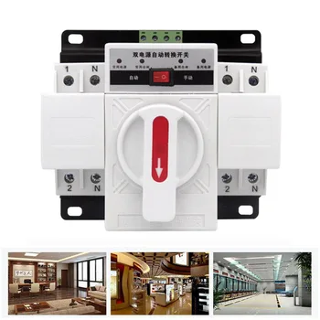 

2P 63A 230V MCB type white color Dual Power Automatic transfer switch ATS Rated voltage 220V /380V Rated frequency 50/60Hz