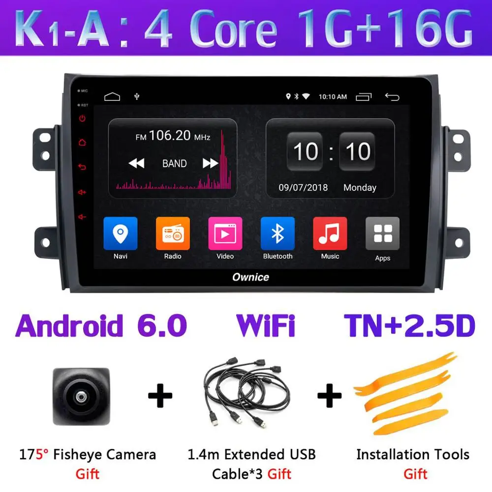 K1-A 360 ° панорамный 4G+ WiFi Android 9,0 8Core 4+ 64G Автомобильный мультимедиа для Suzuki SX4 2006- gps Радио SPDIF DSP стерео CarPlay авто - Цвет: K1-A
