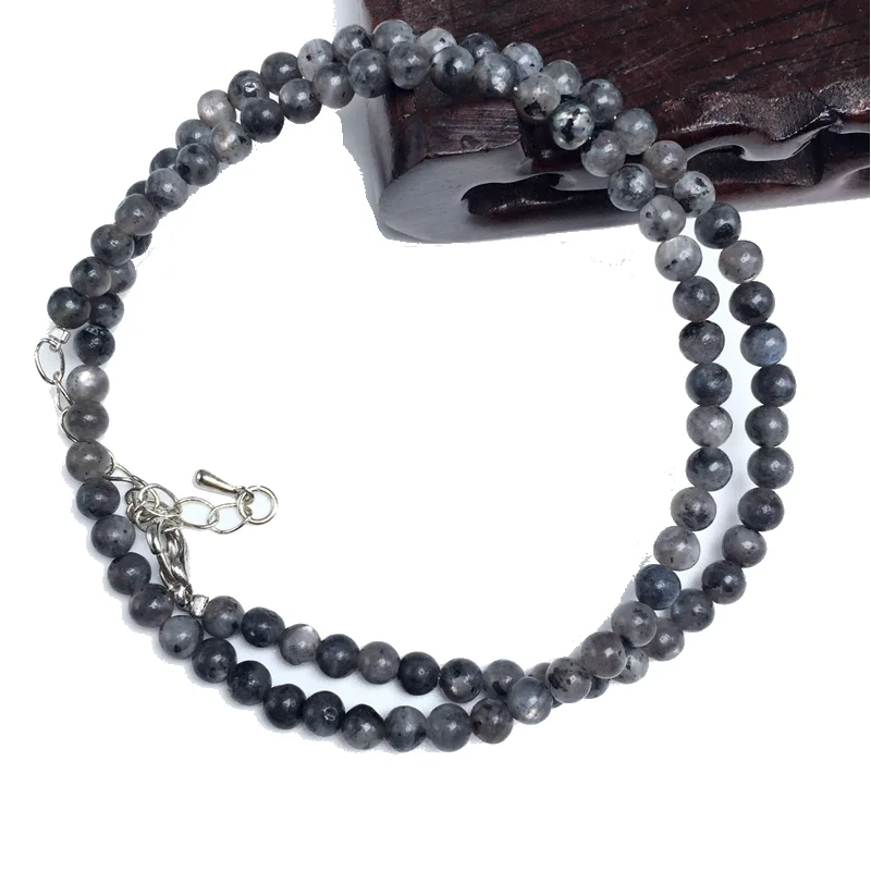 Elegant Multi-Stone Beaded Necklace with Amazonite, Agate, Alabaster, and Lava Stones