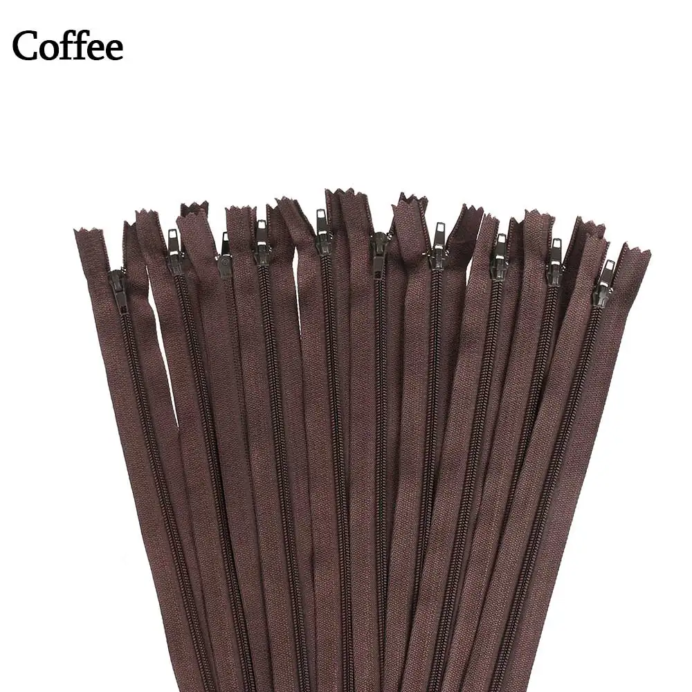 coffee 10 шт./лот 20 см длина Красочные Нейлоновые катушки молнии портной для Брюки Одежда швейные изделия ручной работы DIY аксессуары - Цвет: coffee