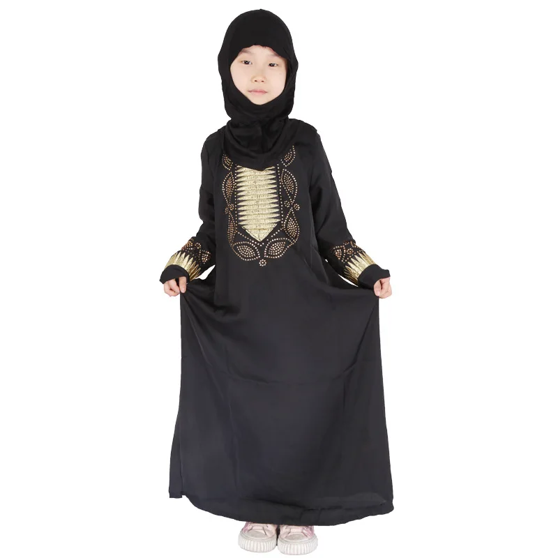 

Muslim Kids Girls Prayer Dress Hijab Abaya Robe Arab Dubai Children 12 years Muslim Ramadan Kaftan Islamic Eid Party Gown Jilbab