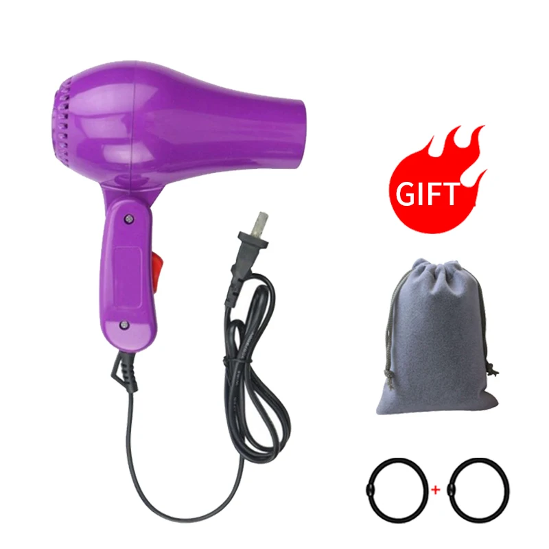 Mini Professional Hair Dryer Collecting Nozzle 220V EU Plug Foldable Travel Household Electric Hair Blower 220v bga nozzle 450w lcd soldering station hot air gun ics smd desolder euro plug