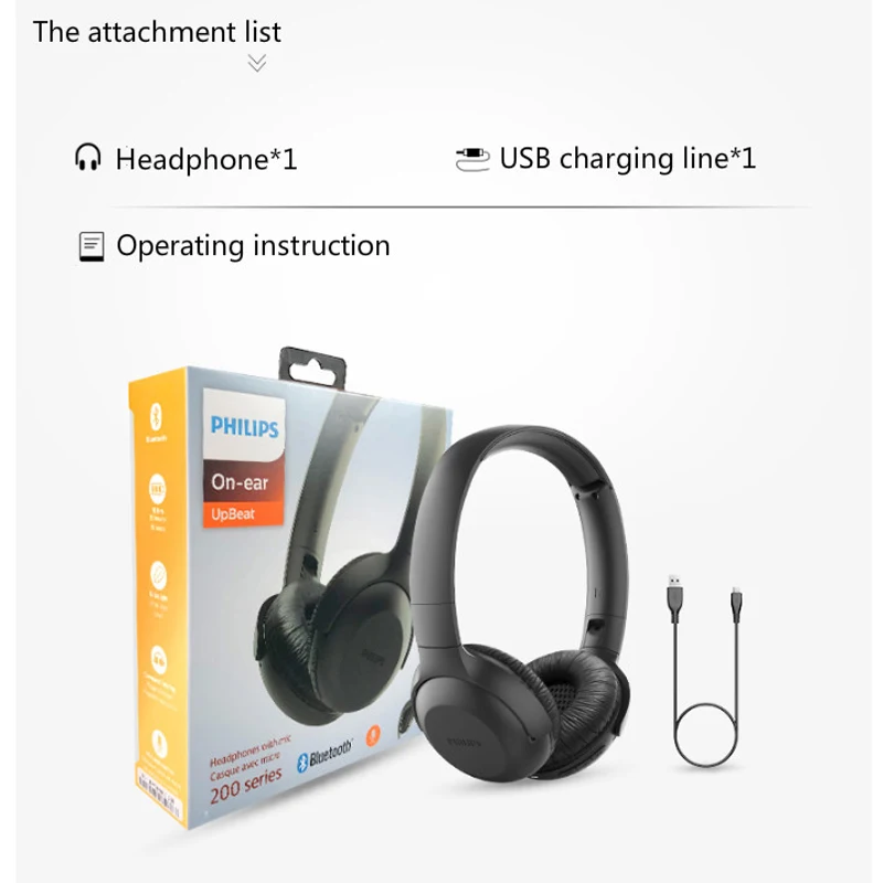 Продукт! Оригинальные bluetooth Наушники PHILIPS UH202BK и музыкальные наушники с высоким разрешением