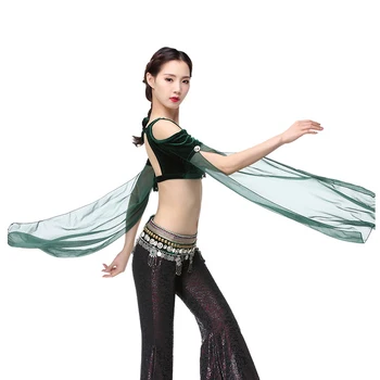 

2018 ATS Tribal Belly Dance Clothing Flannelette Tank Top Choli Tops Off Shoulder Backless Long Sleeves Women Gypsy Tribal Dance