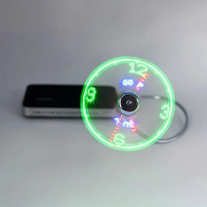 Ручной мини USB вентилятор портативный гаджеты гибкий светодиодный часы с температурным охлаждением для офиса дома путешествия HFing