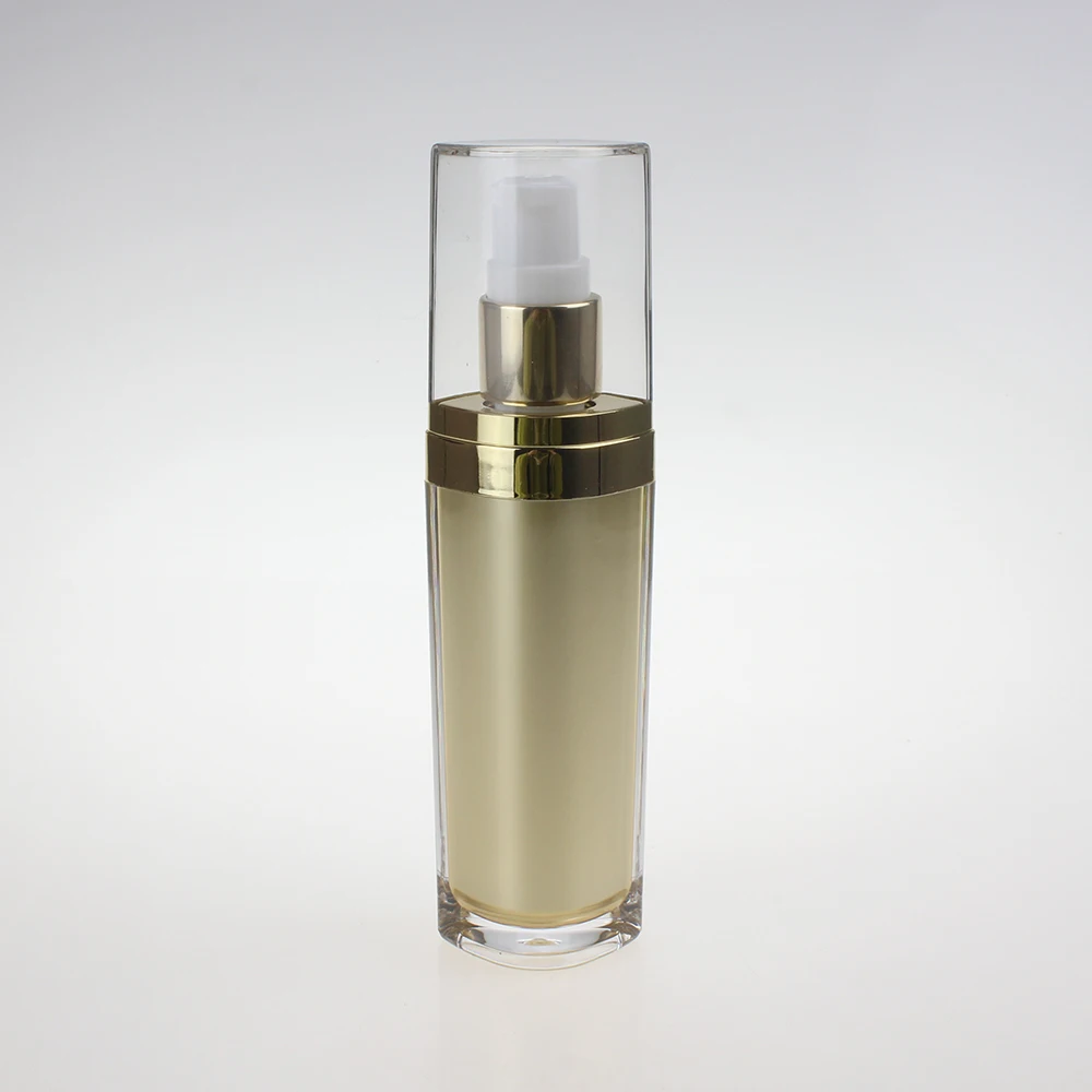 4oz Gold Plastic Lotion Bottle 120ml with Clear Lid Hot Sale