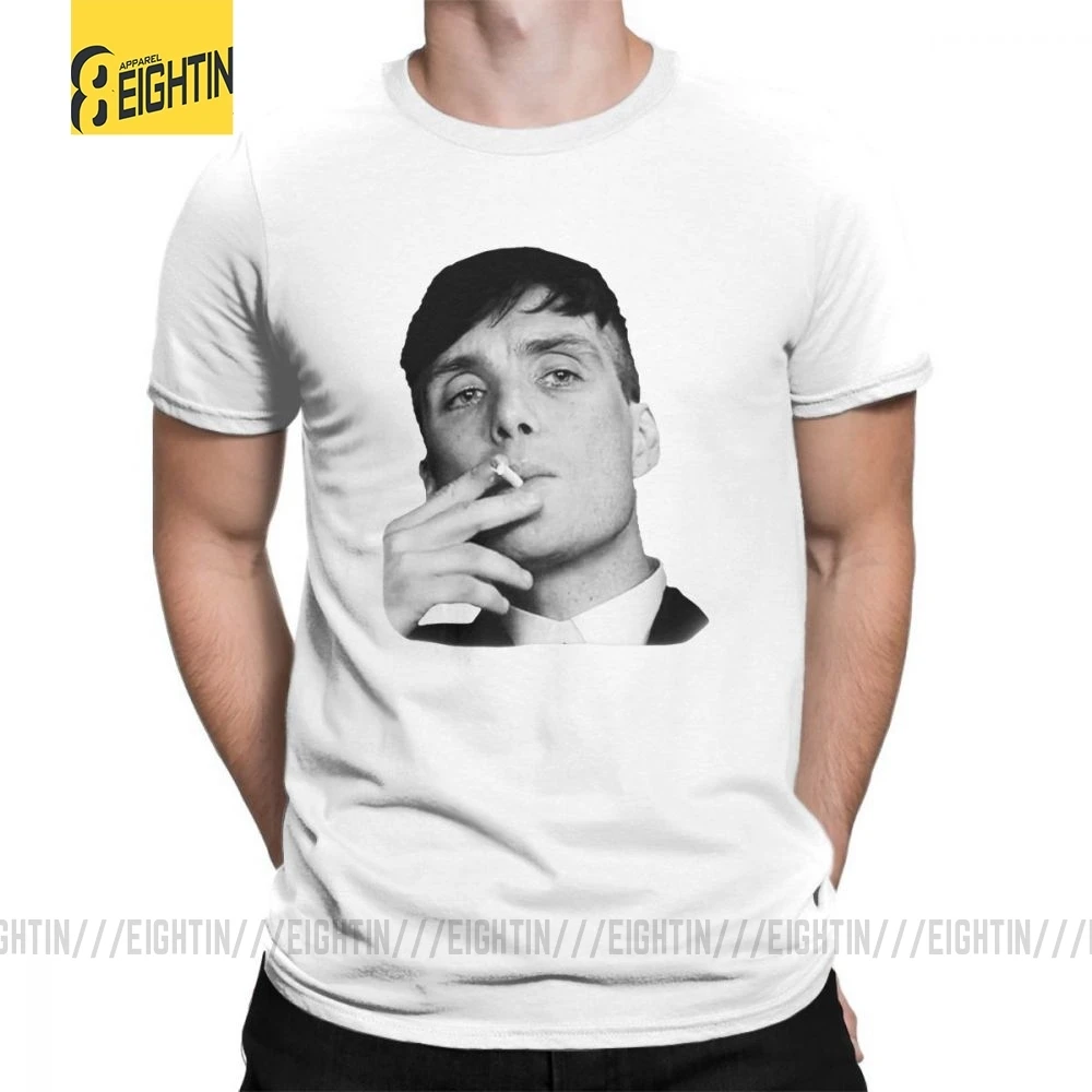 Peaky Blinders Tommee Designs, футболки из чистого хлопка с круглым вырезом, классические футболки из фильма, Новое поступление, мужские футболки с коротким рукавом размера плюс - Цвет: Белый