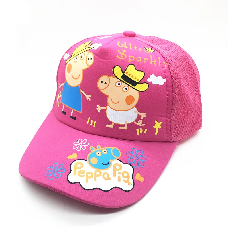 Новинка Peppa шапка со Свинкой дышащая Солнцезащитная шляпа летняя бейсбольная сетка Кепка аниме персонаж мультфильма подарок для мальчиков и девочек - Цвет: 3
