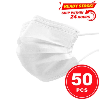 

20/50 PCS Disposable Masks White 3 Layers Health Care Anti-Dust Dustproof Earloop Face Mouth Masks Protective Masks Blue
