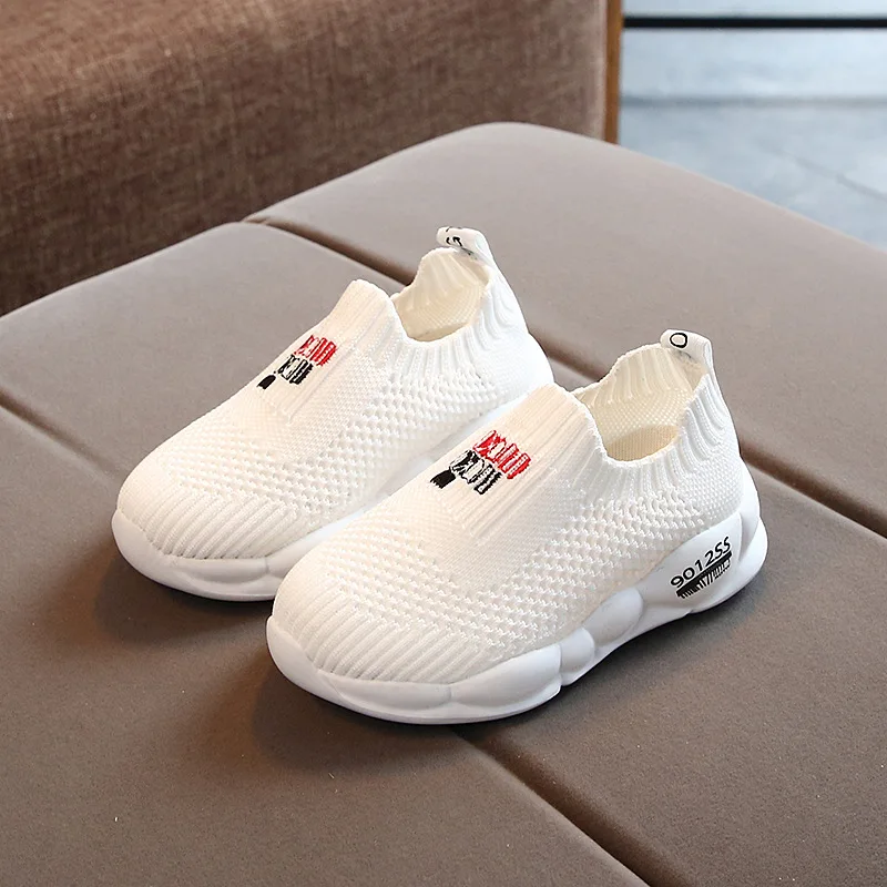  Toddler Soft Soled First Walkers Baby Boys Girls Breathable Anti-Slip Letters Print Shoes Soft Sole