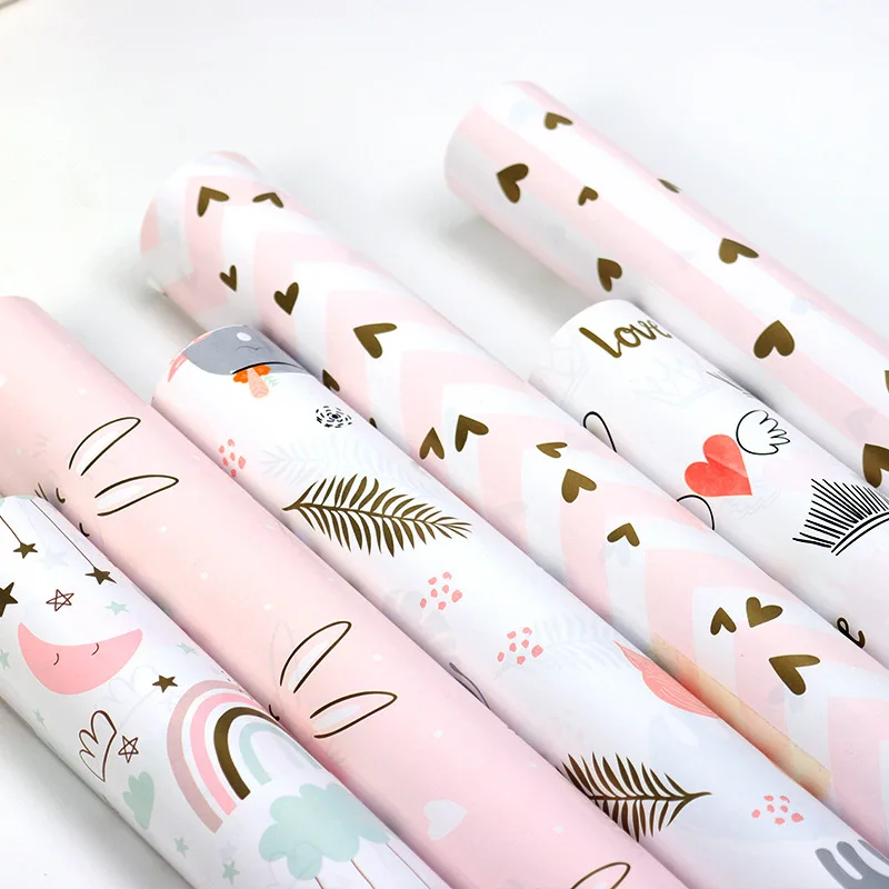 10pcs Cow Print Wrapping Paper Festival Gift Wrapping Paper