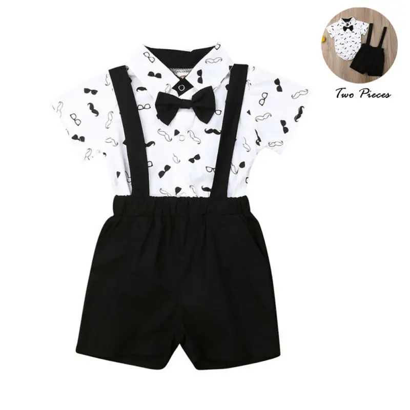 

Baby Boy Clothing Set Fashion Christening Formal Party Bow Tie Shirt Overalls Boys Suit Baby Outfit Kids Boys Clothing Set 0-24M