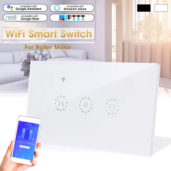 

nEW Smart Home Wall Wifi Curtain Touch-Switch Remote Control/Voice Control Work With Alexa google home For Motor Roller Shutter