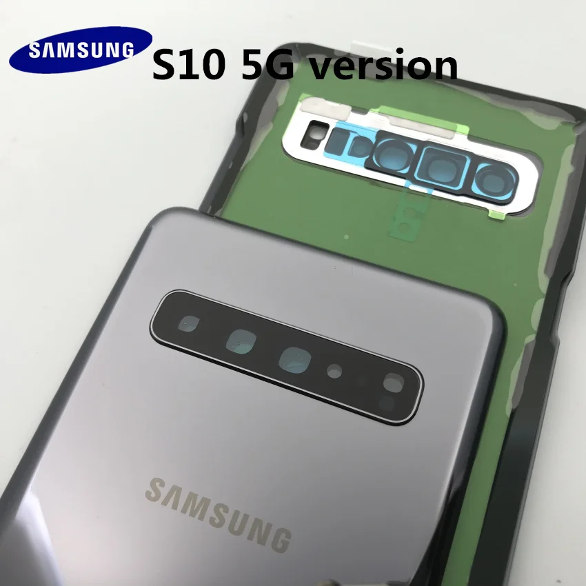 Оригинальное стекло samsung Galaxy S10+ G977 G977F 5G versio задняя крышка батарейного отсека задняя крышка корпуса чехол+ клейкая наклейка+ Инструменты