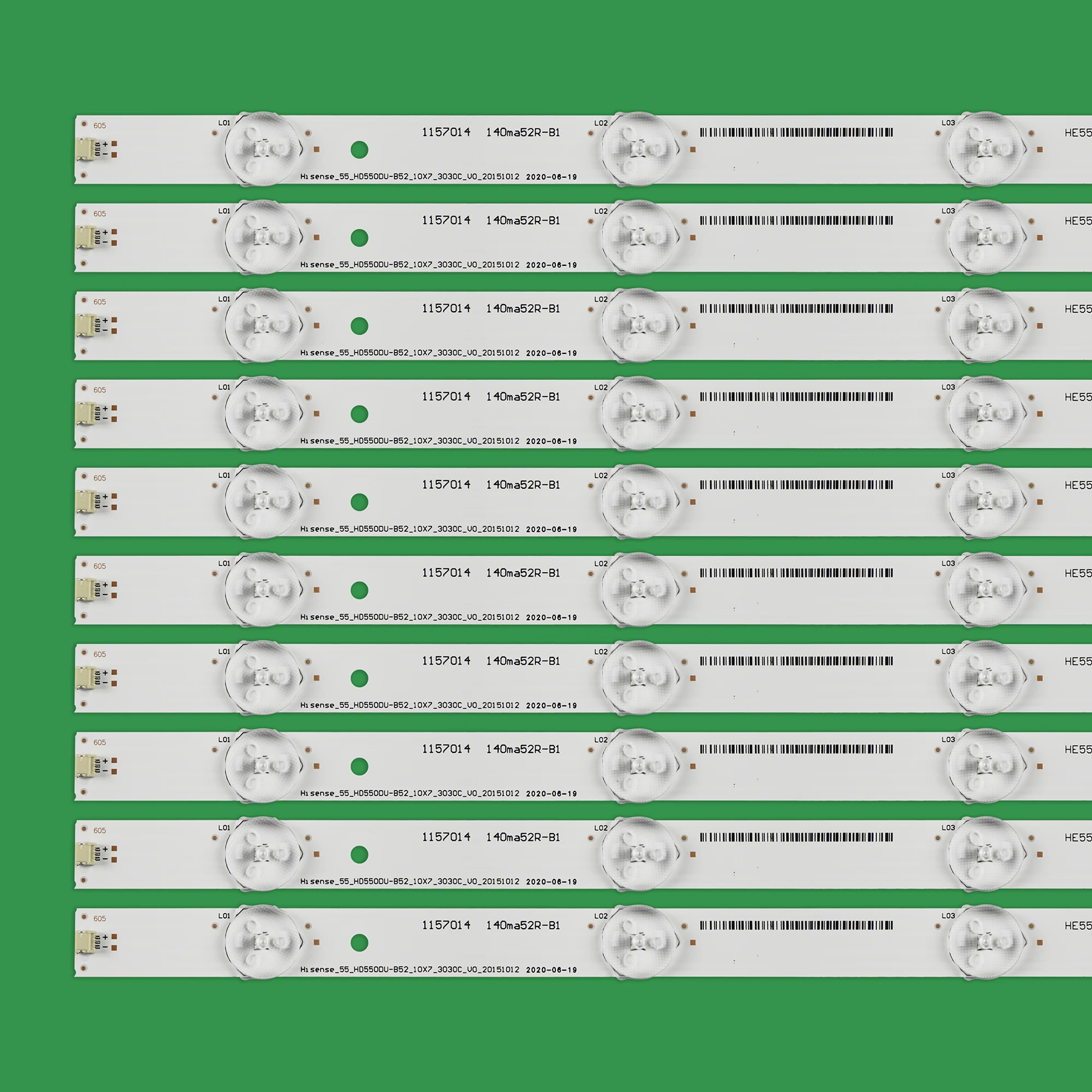 Novas Faixas de Luz de Fundo de Led Lâmpadas 10 Peças para Hisense_55 Flash 55h8c 55k3300acima H55m3300 H55m3000 - Imagem 2