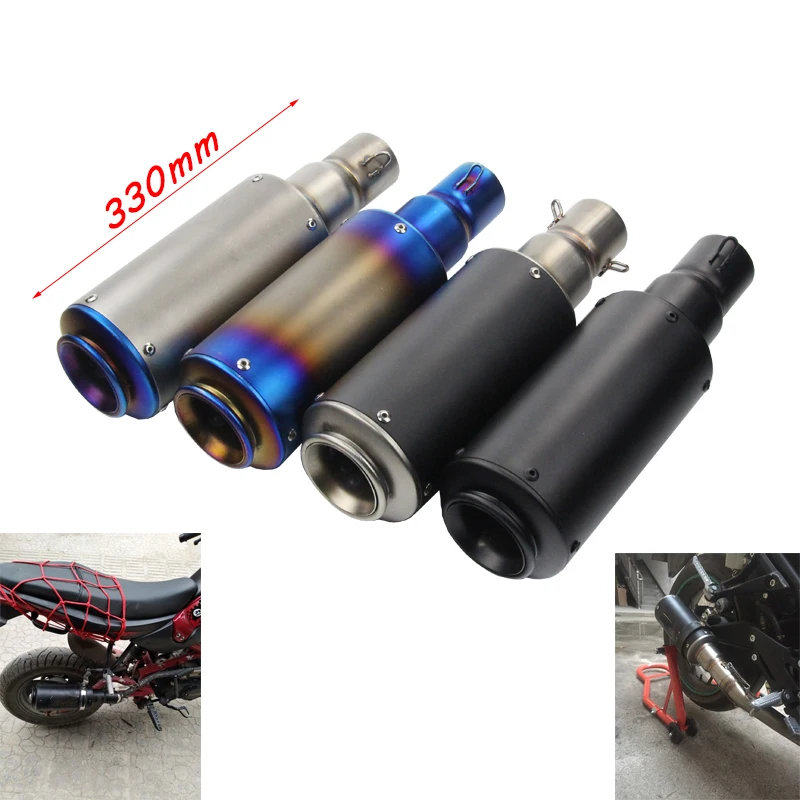 

Silp on 38-51mm Head Stainless Steel Universal Exhaust Muffler Pipe Sound Modified For Motorcycle 330 Silencer Exhaust System