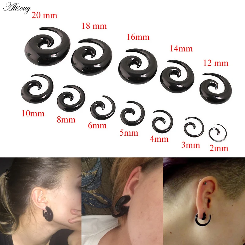 2mm- 12mm Spiral - Ear Stretcher Price for 1 Piece Acrylic Resin Spiral Ear Taper Earring-Sold by piece